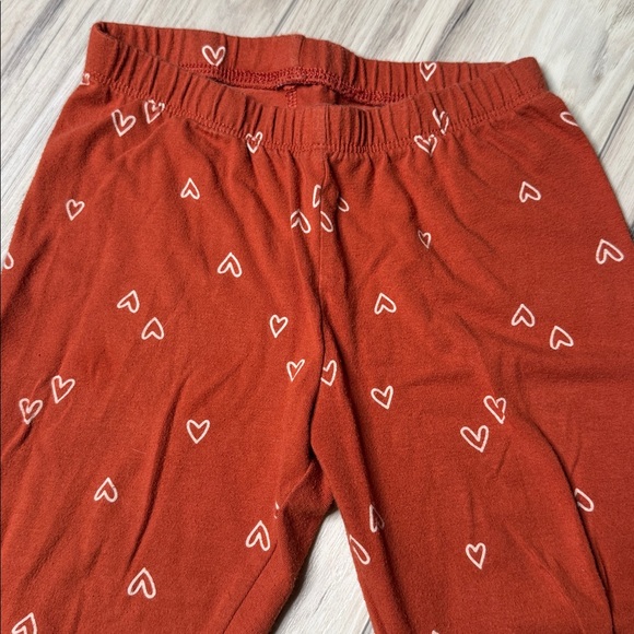 Cat & Jack Heart Print Leggings Set - Rust and Multicolor - Picture 3 of 3